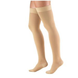 Truform Leg Health Thigh High Closed Toe Stockings / Unisex Beige L NWT in packg